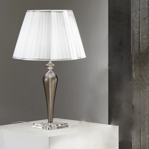 Lámpara de mesa DEBUSSY en vidrio ahumado hecho a mano 40x69 cm