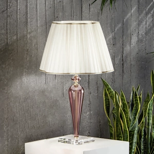 Lámpara de mesa DEBUSSY en vidrio hecho a mano Borgoña 40x69 cm