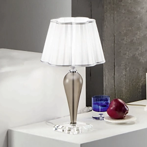 Lámpara de mesa DEBUSSY en vidrio ahumado hecho a mano 25x46 cm