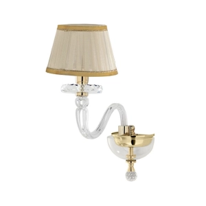 BACH 38 cm Wandleuchte mit transparentem Glaslampenschirm 1 Hellgold