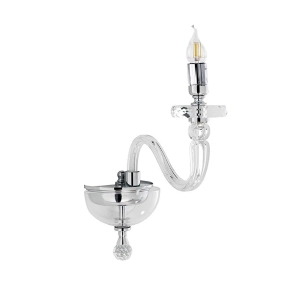 BACH 16 cm Wandleuchte ohne Lampenschirm aus transparentem Glas 1 Licht Chrom