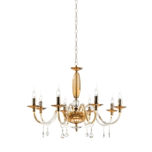 CECILIA lámpara colgante de cristal con 8 luces ÁMBAR D85 cm