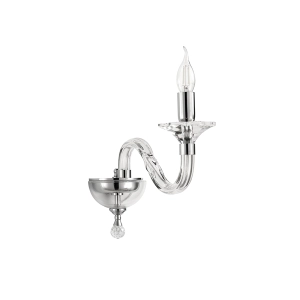 GALA wall lamp in glass with metal details 1 LIGHT CHROME 12 cm
