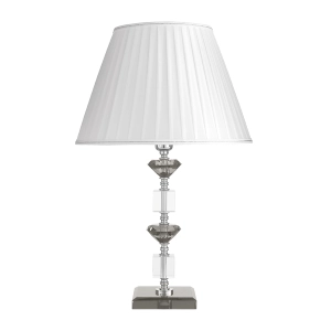 Lámpara de mesa GALA de cristal con detalles en metal ahumado 40x66 cm