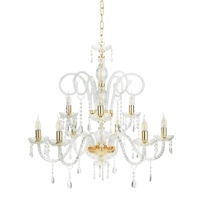 MARIATERESA lámpara colgante de cristal tejido D84 cm 9 luces