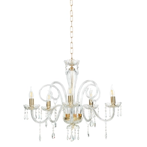 MARIATERESA lámpara colgante de cristal D72 cm lisa 5 luces