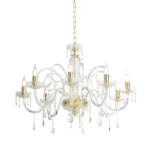 MARIATERESA lámpara colgante de cristal D82 cm lisa 8 luces