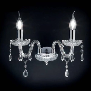 Wall lamp in DALLAS chrome or gold large size 35 cm