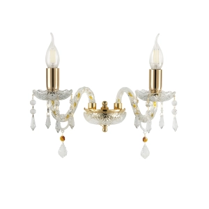Wall lamp in DALLAS gold crystal large size 35 cm