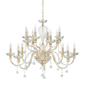 Lámpara de suspensión ROXANNE en vidrio soplado hecho a mano 16 LUCES D96 cm