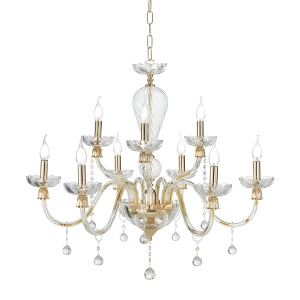 Lámpara de suspensión ROXANNE en vidrio soplado hecho a mano 9 LUCES D86 cm