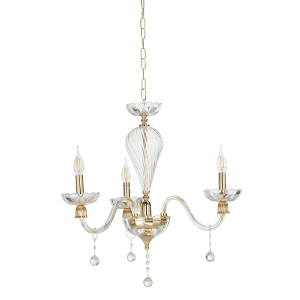 Lámpara de suspensión ROXANNE en vidrio soplado trabajado a mano 3 LUCES D65 cm