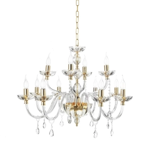 Lámpara de suspensión 12 luces - cristal y vidrio BRIGIDA D85 cm