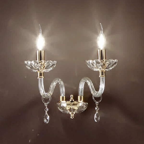 Aplique 35 cm 2 luces E14 - cristal y vidrio BRIGIDA