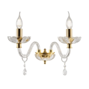 Wall lamp 35 cm 2 lights E14 - crystal and glass BRIGIDA
