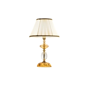 Lámpara de mesa PATRICIA en vidrio y cristal ámbar 25x41 cm