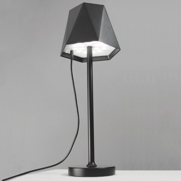 Lámpara de sobremesa LED inalámbrica táctil USB recargable 12x38 cm FIJI Negro