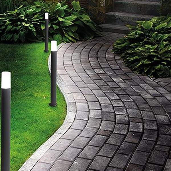 Poste exterior POU en aluminio NEGRO H83 cm