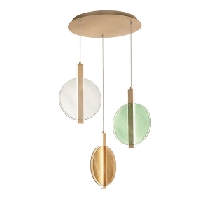 Lampe à suspension JUIS LED en verre texturé MULTICOLORE 60 cm