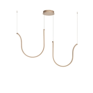 ARQUA 2 Light suspension lamp in GOLD painted metal 102 cm