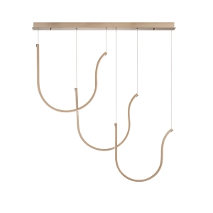 Lampe à suspension ARQUA 3 Lumières à pied rectangulaire en métal OR 110 cm