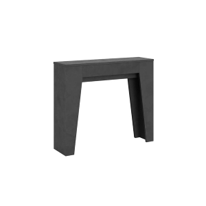 Console extensible jusqu'à 181 cm en mélaminé Anthracite - NARROW 90x25 cm