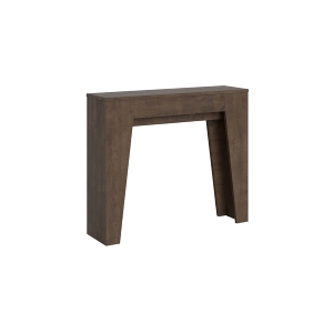 Console extensible jusqu'à 181 cm en mélaminé Noyer - NARROW 90x25 cm