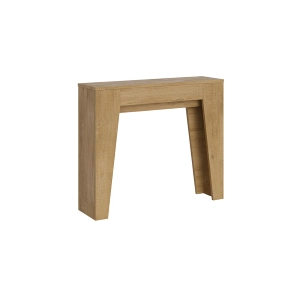 Console extensible jusqu'à 181 cm en mélamine Quercia Natura - NARROW 90x25 cm