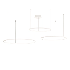 Suspension LED 3 lumières SOEL en métal peint BLANC 200 cm