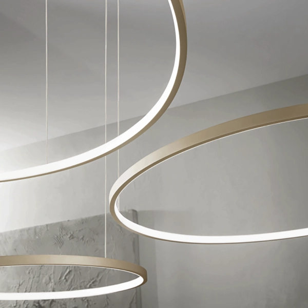Lampada a sospensione a Led SOEL 3 Luci in metallo verniciato 200 cm ORO
