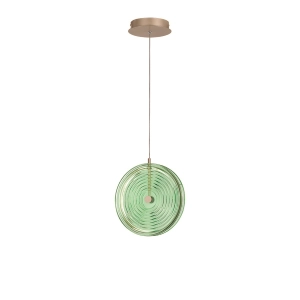 Lampe à suspension JOKEY en métal et verre décoré VERT Small 30 cm