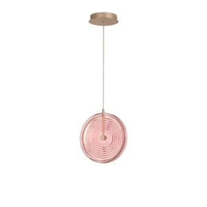 Lampe à suspension JOKEY en métal et verre décoré ROSE Small 30 cm