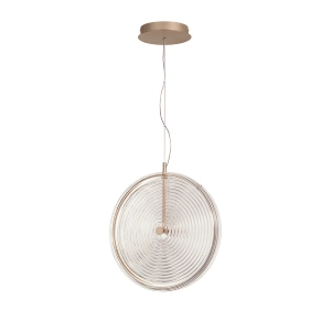 Lampe à suspension JOKEY en métal et verre décoré TRANSPARENT Large 45 cm
