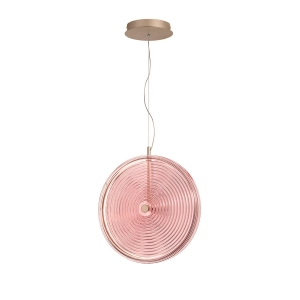Suspension JOKEY en métal et verre décoré ROSE Large 45 cm