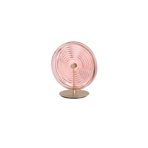 Lampe de table LED JOKEY en verre décoré rose 30x33 cm