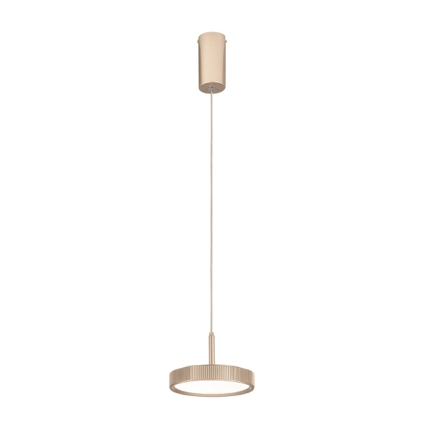 Lámpara colgante NINA de metal pintado dorado 1 luz LED D19 cm