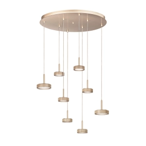 Suspension NINA en métal peint doré avec 8 lumières LED 60 cm