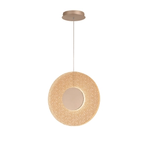 Suspension CANDY en métal doré et verre grain ambré 45 cm