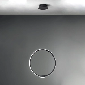 OMEGA LED pendant lamp in Large Black painted metal 50 cm