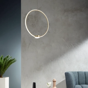 Lampe à suspension LED OMEGA en grand métal peint Or 50 cm