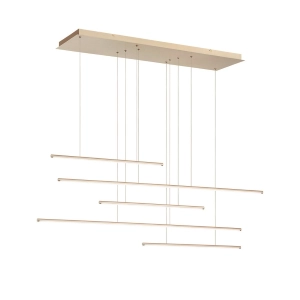 Suspension LED en métal peint doré - GENIUS 5 lumières 125 cm