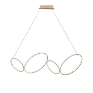 Suspension LED RICE en métal et diffuseur acrylique Doré 107 cm