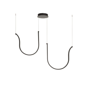 Lampe à suspension ARQUA 2 Lumières en métal peint NOIR 102 cm