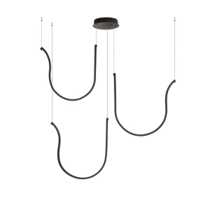 Lampe à suspension ARQUA 3 Lumières en métal peint NOIR 106 cm