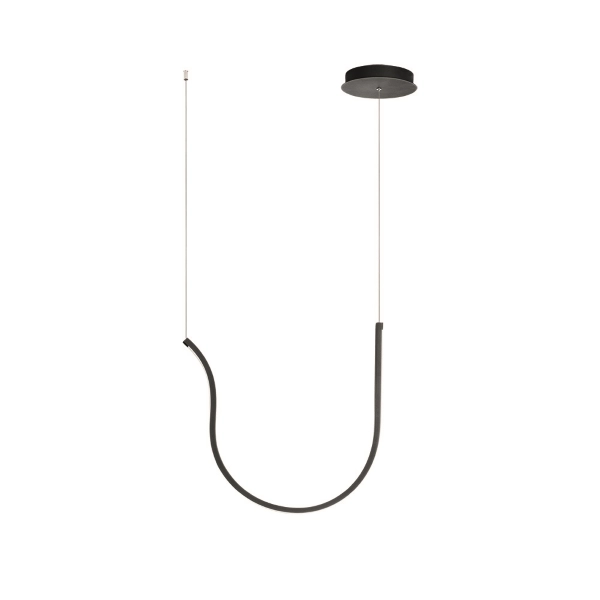 Lámpara de suspensión ARQUA en metal pintado NEGRO 52 cm