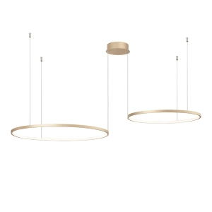 Suspension LED 2 lumières SOEL en métal peint OR 160 cm