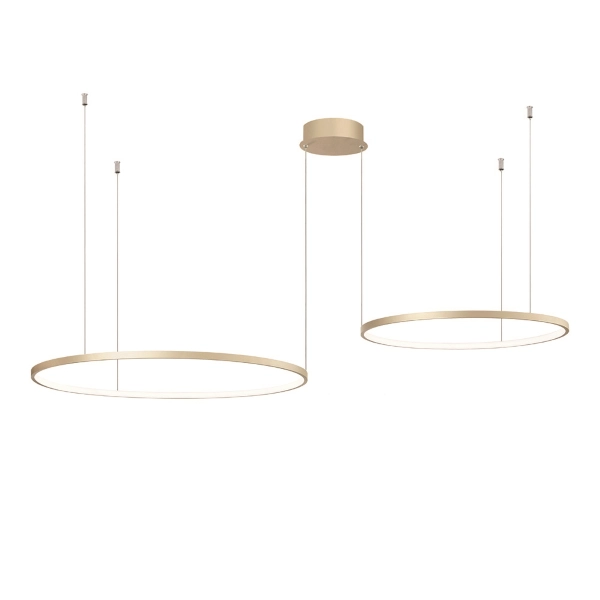 Lampada a sospensione a Led 160 cm SOEL 2 Luci in metallo verniciato ORO