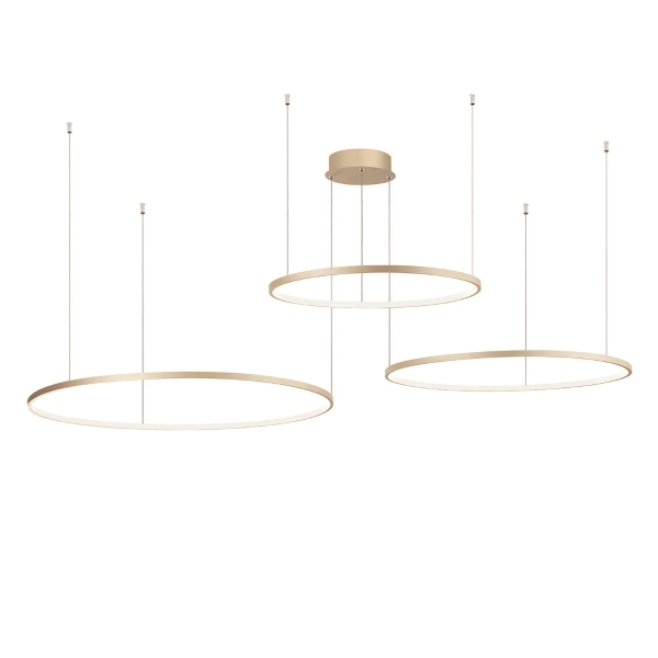 Lampada a sospensione a Led SOEL 3 Luci in metallo verniciato 200 cm ORO