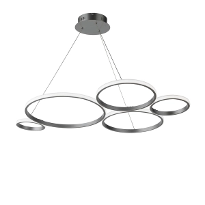 Lámpara de suspensión POIS en metal pintado PLATA 108 cm