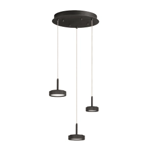 Suspension NINA en métal peint noir avec 3 lumières LED 45 cm